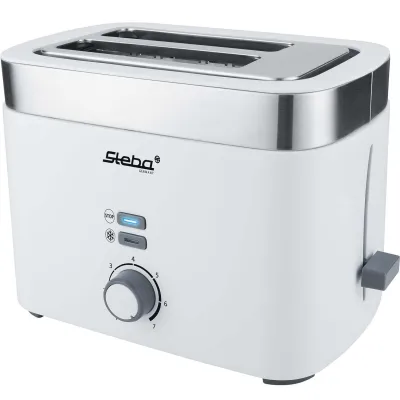 Steba Toaster TO 10 | 2 Scheiben | 930W | 7 Stufen | Brötchenaufsatz | Weiß/Edelstahl