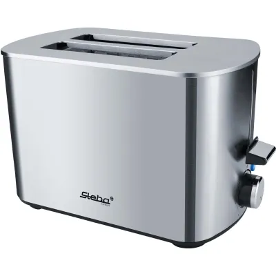 Steba Toaster 2-Scheiben TO 20 Inox | Edelstahl | 850W | 7 Stufen | Brötchenaufsatz | Auftau- & Aufwärmfunktion