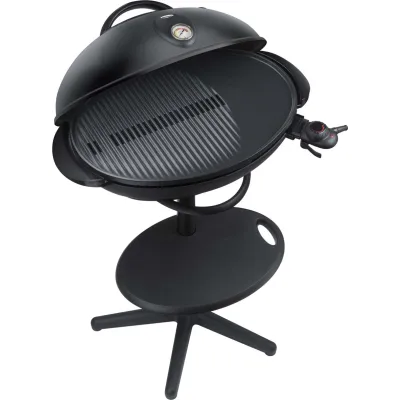 Steba Elektrogrill VG 350 BIG | 2200W | XXL Grillplatte 55x41 cm | Stand- & Tischgrill | Windschutzhaube