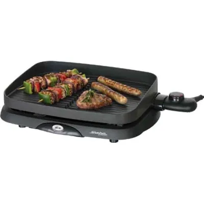 Steba VG 90 Compact Elektrogrill | 1300W | Alu-Druckguss-Grillplatte 35x25cm | Antihaft | Thermostat | schwarz