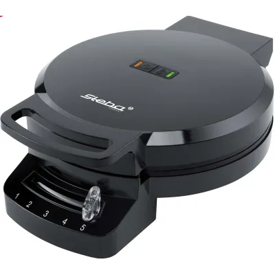 STEBA Waffeleisen WE 1 | Herzwaffeln | 16,5 cm Durchmesser | Antihaft | stufenloser Temperaturregler | 1200W | schwarz