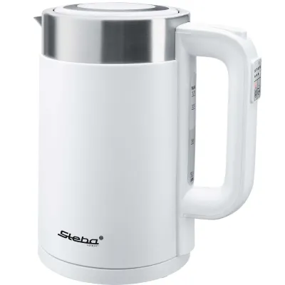 Steba Wasserkocher WK 11 Bianco 43.11.00 | 1,7 l | 2200 W | Temperaturwahl 50-100°C | doppelwandig | kabellos | weiß