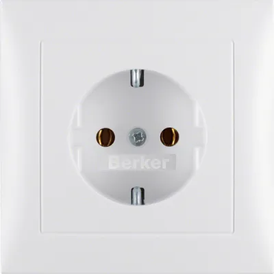 Berker Schuko-Steckdose 47429909 S.1 | Unterputz | 16A 250V | Vollplatte | Steckklemmen | Kunststoff matt | polarweiß