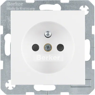 Berker Steckdose 6768768989 | Schuko Unterputz | erhöhter Berührungsschutz | 16A 250V | Duroplast | polarweiß