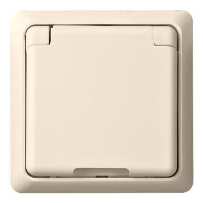 ELSO Steckdose 1-fach 505050 | Schutzkontakt Unterputz | Klappdeckel | Steckklemme | 16A 250V | IP20 | perlweiß