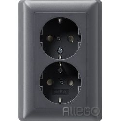 Steckdose 2f anth mt System 55 UP m.KS IP20