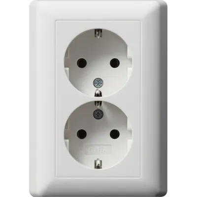 Gira Doppelsteckdose SCHUKO 078804 | Unterputz | 2-fach | Steckklemmen | Standard 55 | IP20 | reinweiß matt