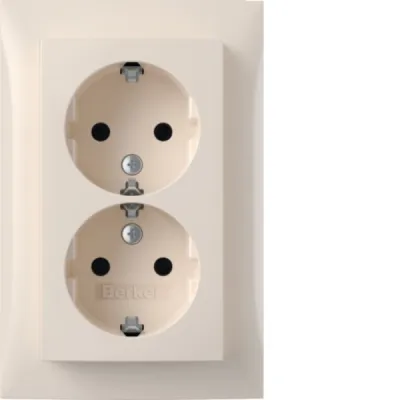 Berker Doppelsteckdose SCHUKO 47748982 | Unterputz | 2-fach | IP20 | glänzend | Kunststoff Duroplast | weiß