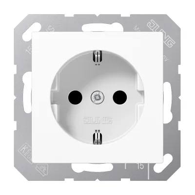 JUNG SCHUKO-Steckdose Unterputz 16A 250V | Berührungsschutz | Duroplast | Federklemmen | Alpinweiß