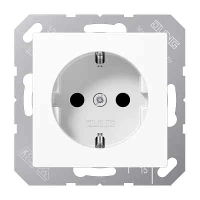 JUNG SCHUKO Steckdose A1520BFKIWW | Unterputz 16A 250V | Berührungsschutz | bruchsicher Thermoplast | alpinweiß