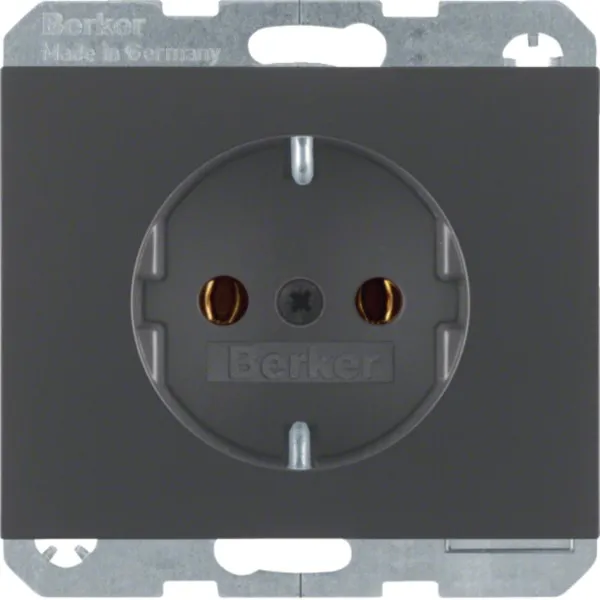 Berker SCHUKO Steckdose 47157006 K.1 | Unterputz | 16A 250V | Steckklemmen | matt lackiert | Thermoplast | anthrazit