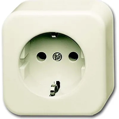 Busch-Jaeger Schuko-Steckdose 2300 EAP-09-503 | Aufputz | 1-fach | Schraubklemme | 16A 250V | Duroplast IP20 | weiß