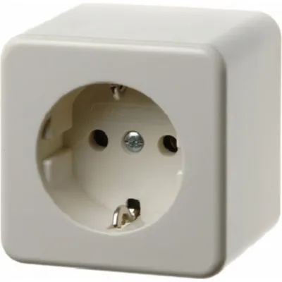 Berker Schuko Steckdose Aufputz 470040 | 16A 250V | Kunststoff glänzend | Steckklemme | Hohlboden | IP20 | weiß