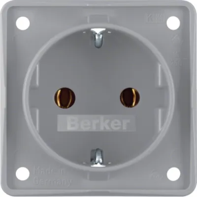 Berker Steckdose SCHUKO Integro 947782506 | 16A 250V | Steckklemmen | Einbau | Kunststoff | matt grau RAL7038 | IP20
