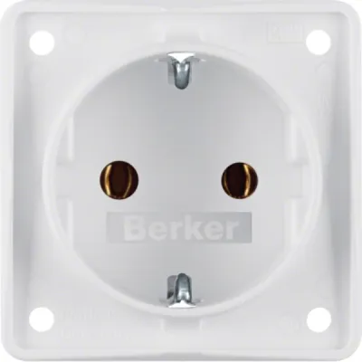 Berker Steckdose SCHUKO 947782502 | Integro Einsatz | 1-fach | Steckklemmen | Einbau | 16A 250V | polarweiß matt