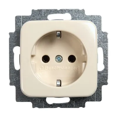 Busch-Jaeger SCHUKO Steckdosen-Einsatz 20 EUC-212 | Unterputz | IP20 | Duroplast | Steckklemme | cremeweiß
