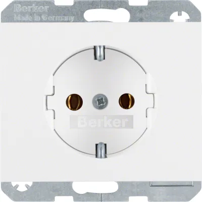 Berker SCHUKO Steckdose 47157009 K.1 | Unterputz | 16A 250V | Steckklemmen | Kunststoff Thermoplast | polarweiß glänzend