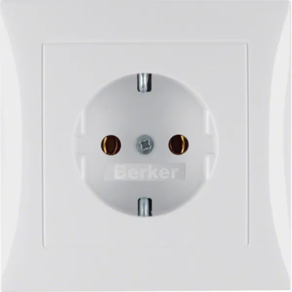 Berker SCHUKO Steckdose 47428989 | Unterputz | S.1 | 16A 250V | Steckklemmen | Kunststoff | polarweiß glänzend