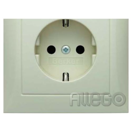 Bild: Steckdose m. Abdeckplatte S.1, KS, 16A 250V, ws/gl