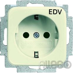 Steckdose m.Aufdruck EDV Busch-Duro 2000 SI, ws