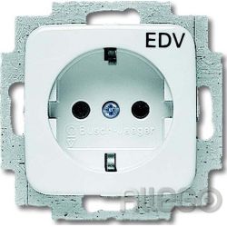 Steckdose m.Aufdruck EDV Reflex SI, alpinweiss