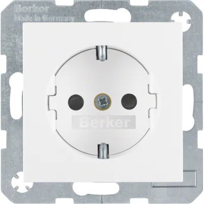 Berker SCHUKO-Steckdose 47238989 | Unterputz | erhöhter Berührungsschutz | polarweiß | 16A 250V