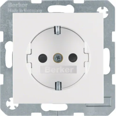 Berker Schuko-Steckdose 47231909 | Unterputz | erhöhter Berührungsschutz | 16A 250V | Steckklemmen | polarweiß matt