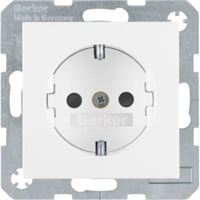 Berker Schuko-Steckdose 47231909 | Unterputz | erhöhter Berührungsschutz | 16A 250V | Steckklemmen | polarweiß matt