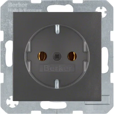 Berker Schuko Steckdose 47431606 | Unterputz IP20 | 16A 250V | Steckklemmen | anthrazit matt | Kunststoff | B.3/B.7