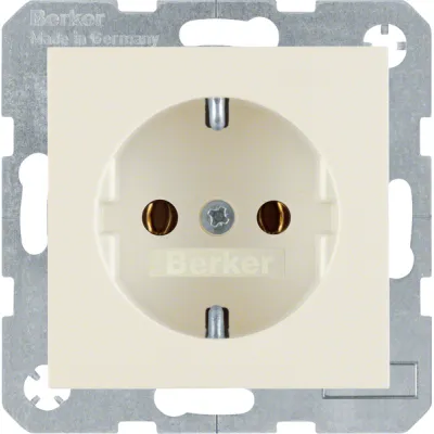 Berker SCHUKO-Steckdose 47438982 S.1 | Unterputz | 16A 250V | Steckklemmen | Kunststoff glatt | halogenfrei | weiß