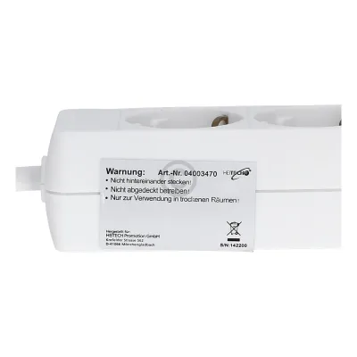 Steckdosenleiste 3-fach HEITECH 04003470 weiß 1,4 m Kabellänge Bachmann