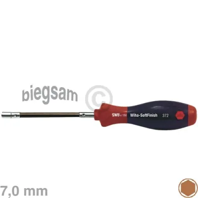 Steckschlüssel Sechskant SW 7,0 flexibel Wiha 01438 SoftFinish®