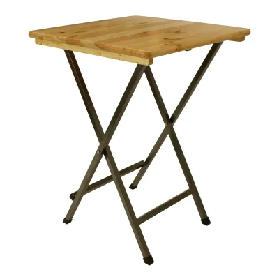 FRG Stehtisch Zürich 78x78cm | Profi Stehtisch quadratisch | Nadelholz klar lackiert | UV-beständig | Höhe 110cm
