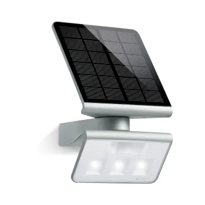 STEINEL Solar LED Außenleuchte XSolar L-S 671013 | Sensorleuchte 150lm 4000K | Bewegungsmelder 8m | IP44 | Silber