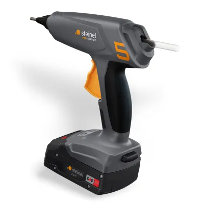 Steinel Akku-Heißklebepistole MobileGlue 5011 18V 2Ah | kabellos | 2 Temperaturstufen | 20g/min | inkl. Ladegerät