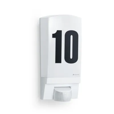 Steinel Sensor-Außenleuchte L 1 WS 650513 | Bewegungsmelder 180° | E27 | IP44 | Hausnummer | 60W | weiß