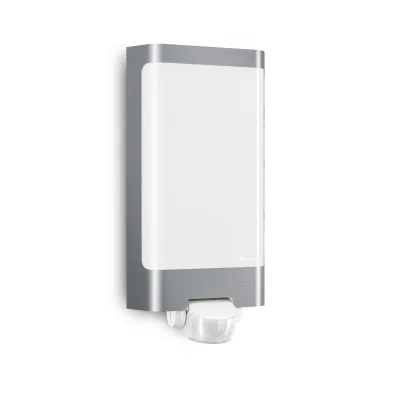 STEINEL Sensor-Außenleuchte L 240 LED 010461 | Bewegungsmelder 180° 10m | Edelstahl | 7,5W 570lm 3000K | IP44