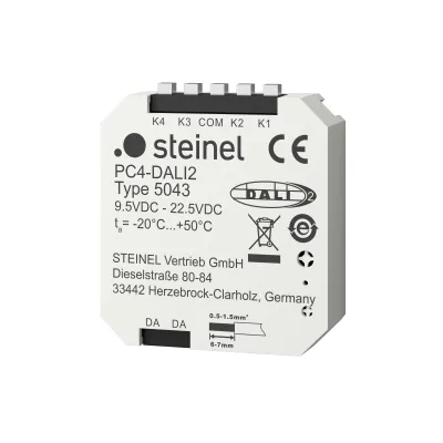 STEINEL Tasterkoppler PC4-DALI2 082123 | DALI2 Lichtsystem | 4-fach Tasterankopplung | Unterputz | weiß