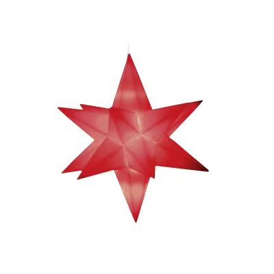F-H-S LED Stern Erweiterung 409513 | kabellos | 13 cm Durchmesser | 8 weiße LEDs | Batteriebetrieb | rot
