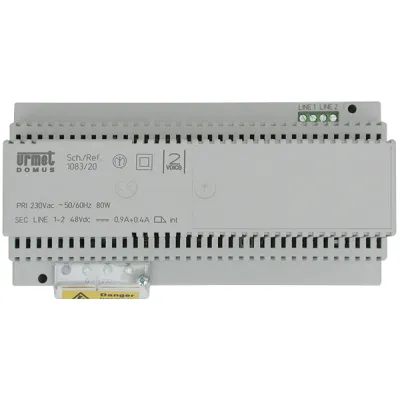 Grothe Video-Bus-Netzgerät NG 1083/20A | 2Voice System | 48VDC | 128 Teilnehmer | DIN-Schiene | Türöffner | IP20 | 10TE