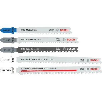 Bosch Stichsägeblatt-Set 2607011438 | 15-teilig | Multi Material | T-Schaft | Carbide | für Holz, Metall, Kunststoff