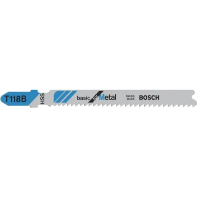 Bosch Stichsägeblatt T 118 B 2608631965 | für Metall, Stahl, Nichteisenmetalle | 92mm Länge | 100er Pack | HSS