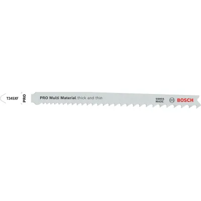 Bosch Stichsägeblatt T345XF 2608634995 | 25 Stück | Holz, Metall, Kunststoff | 132mm | Bi-Metall | grobe Zahnteilung