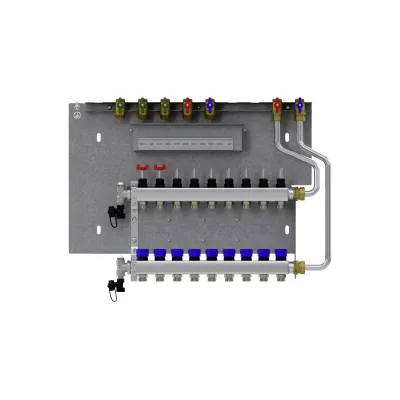 STIEBEL ELTRON Heizkreisverteiler HKV-9 | Fußbodenheizung | vormontiert | schalloptimiert | Edelstahl | 551x763x107 mm