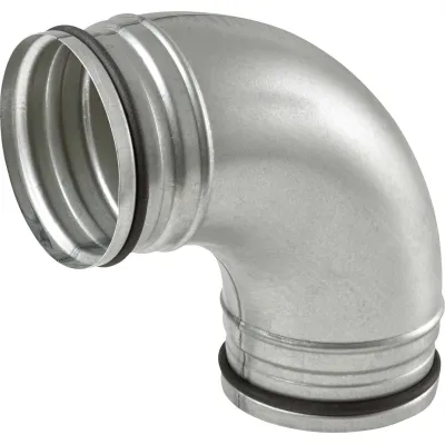 STIEBEL ELTRON Bogen 90° DN100 159304 | Wickelfalz-Rohrbogen | verzinkt | mit Dichtung | antibakteriell | antistatisch