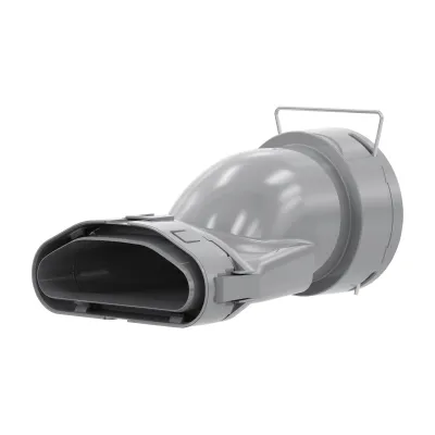 STIEBEL ELTRON Übergangsstück LVE Ü 90 233032 | Luftverteilsystem Adapter DN 75/90 auf Flachkanal | Kunststoff | grau