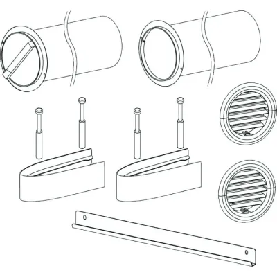 Stiebel Eltron Wandmontageset 227153 für ACP 24 | Klimagerät Zubehör | Wanddurchführung 155 mm | Wetterschutzgitter