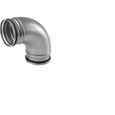 STIEBEL ELTRON Bogen 90° DN160 LWF B 160-90 | Lüftung Stahlblech verzinkt | mit Dichtung | Ø160mm | Zink