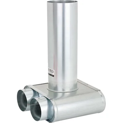STIEBEL ELTRON Umlenkstück LVS U 75-100-2 | Lüftung DN100 auf 2x DN75 | Edelstahl | 380mm | unisoliert | Zink