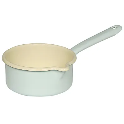 Riess Stieltopf 0036-006 | Emaille-Kochgeschirr 0,75l | Ø 14 cm | induktionsgeeignet | schnittfest | türkis